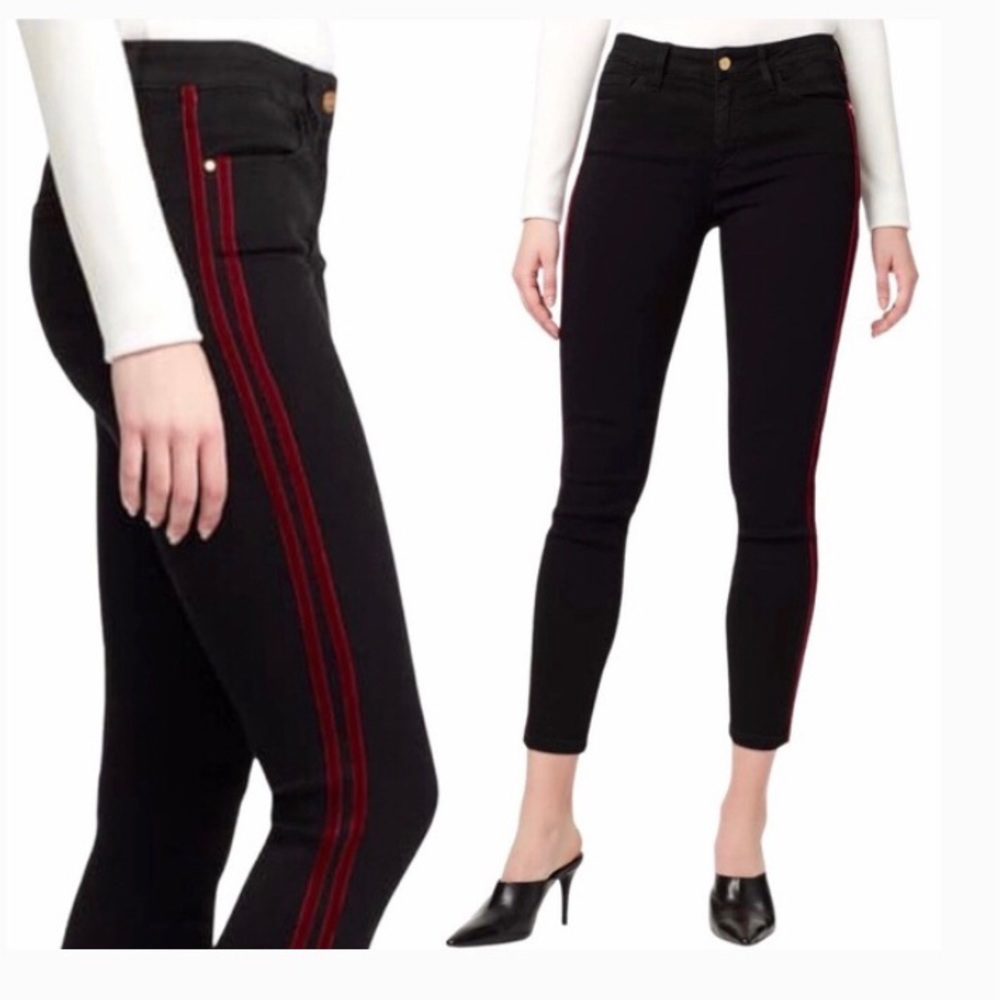NWT Sanctuary “Social Standard” Skinny Ankle Jeans with Velvet Stripes(A)